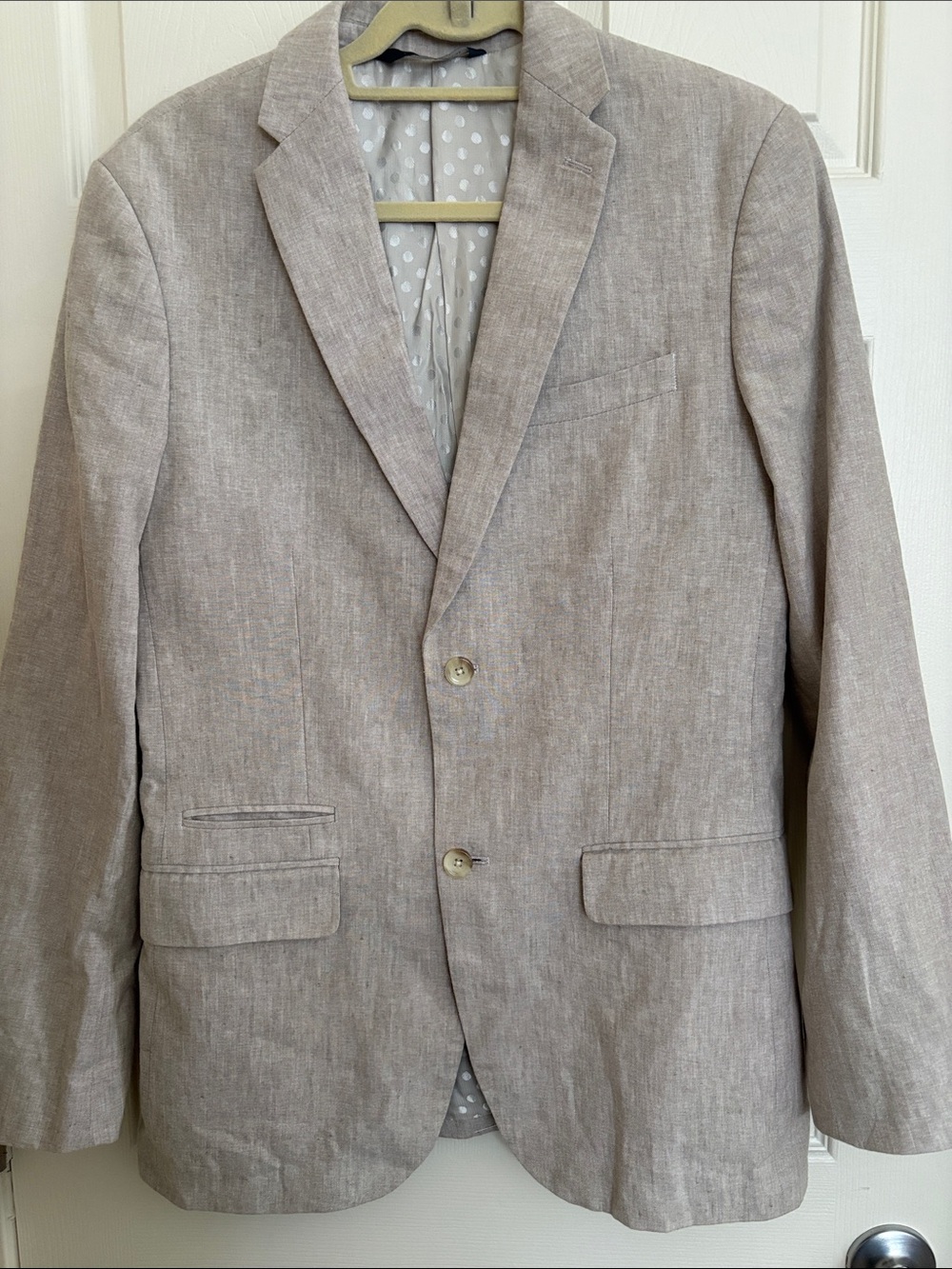 Perry Ellis Light Beige Sand Linen Cotton Blend Sport Coat